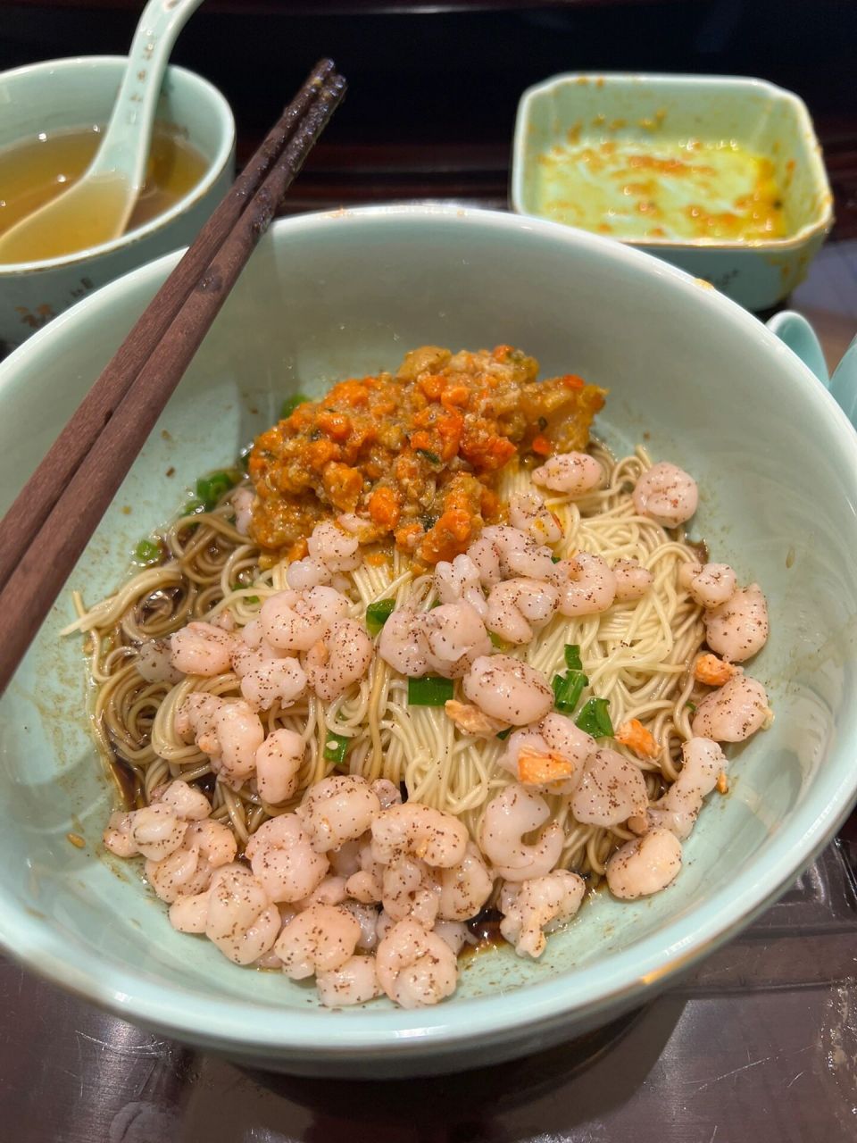 苏州三虾面,top1 裕面堂苏州必吃三虾面,个人喜欢吃干拌细面,所以感觉