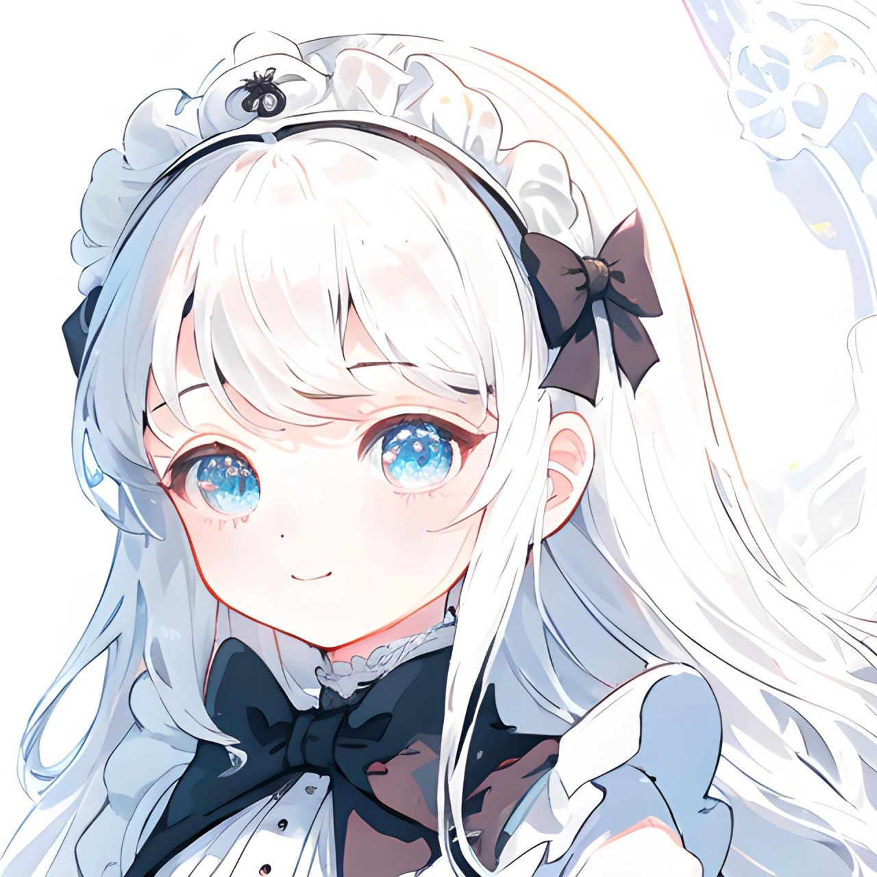 白发女仆丨可爱系女生闺蜜头像