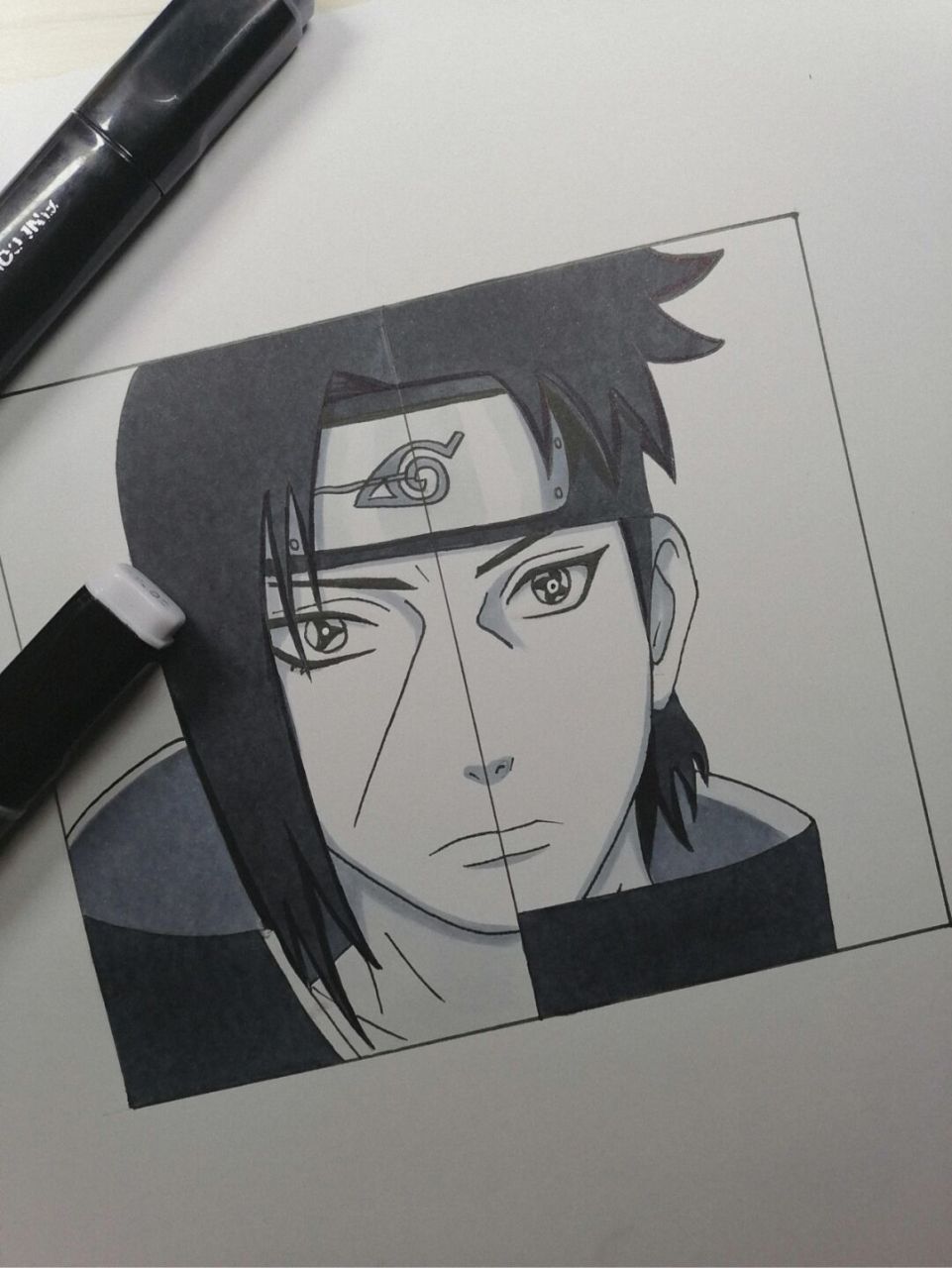 鼬与止水 #火影忍者# #手绘教程#