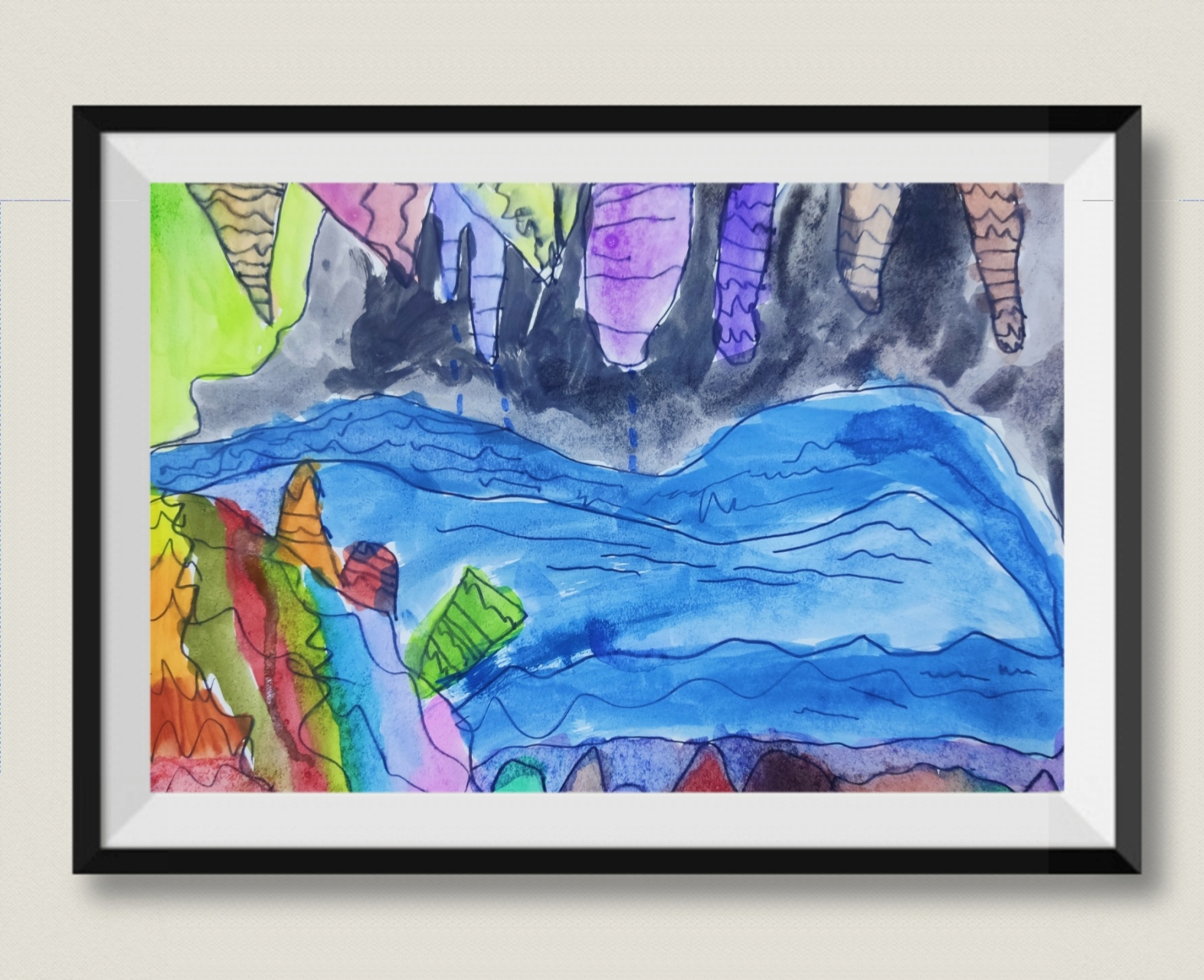 《走进地下》之溶洞创意画4-5岁 本周课程是《走进地下》,大自然创造