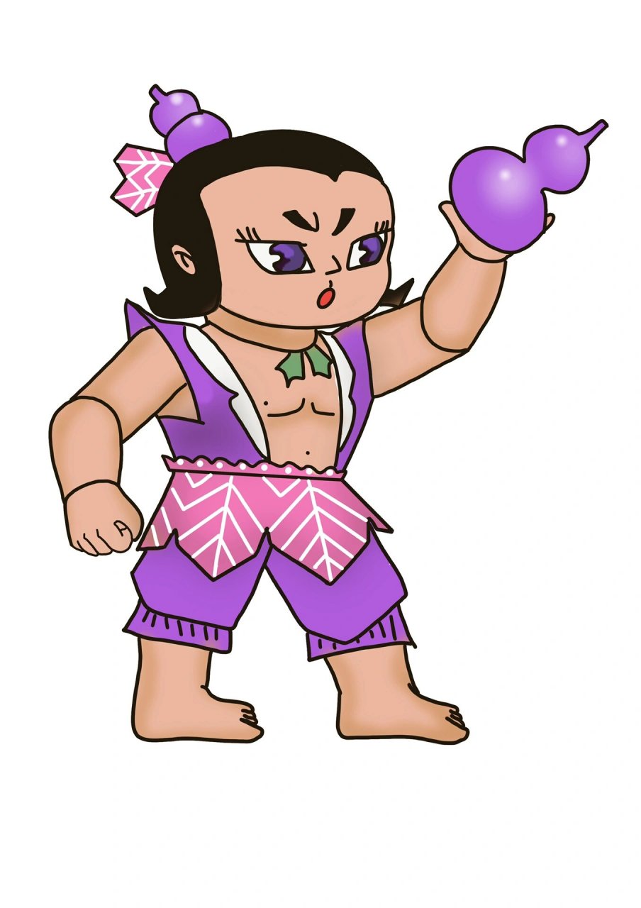 上班摸鱼画画10|7娃手9615宝葫芦～ 紫色葫芦娃(七娃) 	 七娃是最