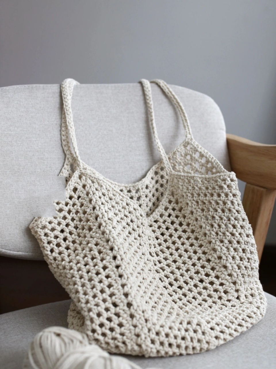 钩针|🧶夏日网格包no.4(附教程图解) 🌈  不同材质钩包包no.