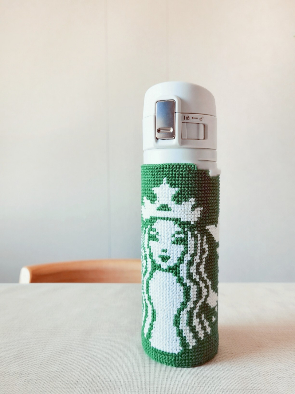 钩针星巴克水杯套7515附图解 趁着双十一买了新的保温杯～ 之前用