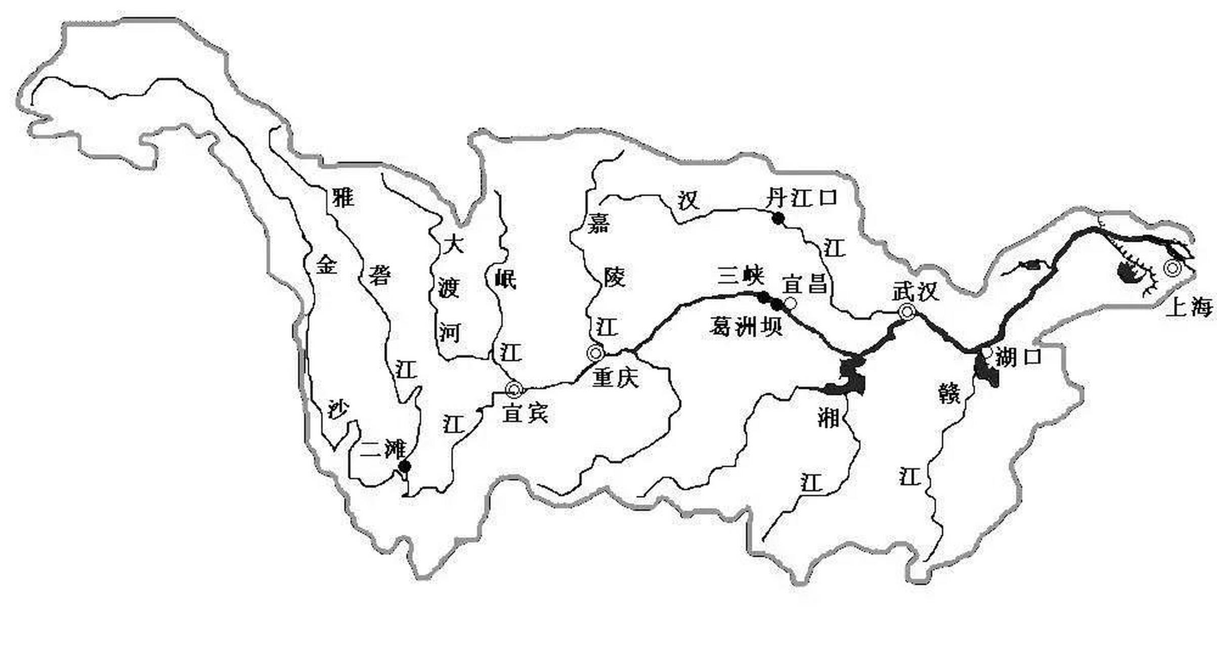 长江干支流简图图片