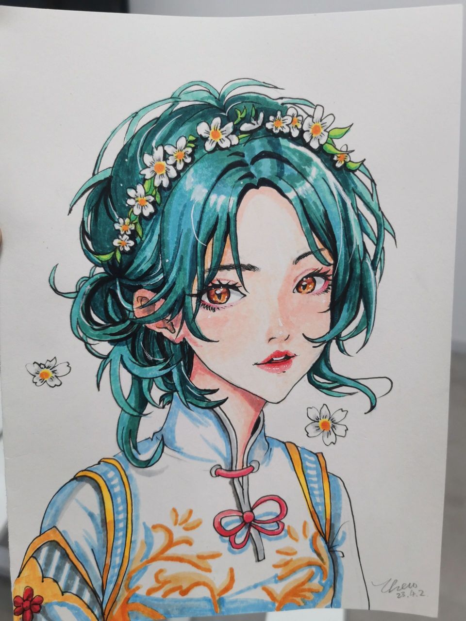 国风漫画人物(内附详细绘画教程) 画画 画画的日常 国风 马克笔 彩铅