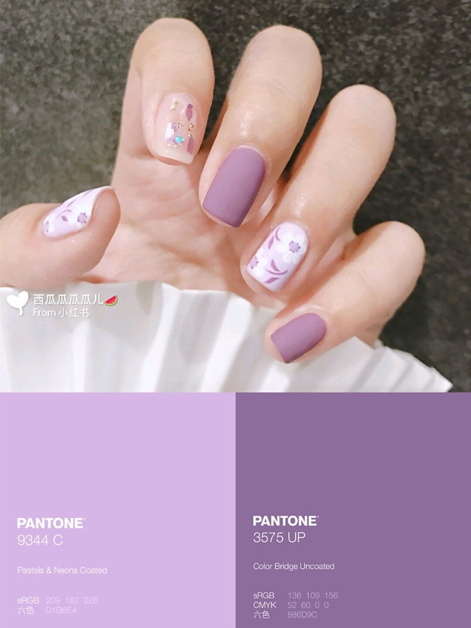 ins风温柔紫色美甲90夏末初秋 你别错过78 这个紫色美甲上手真是