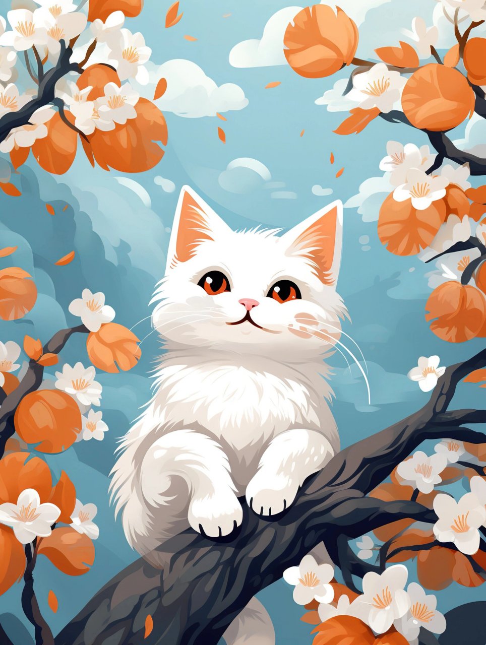 唯美手绘猫咪壁纸分享《素材自取》 每个女孩子,都是一个小猫咪06