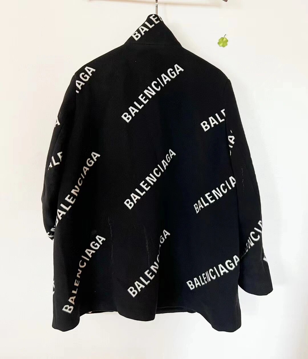 9014500 balenciaga巴黎世家 黑色弹幕羊毛大 9014500 balenciaga