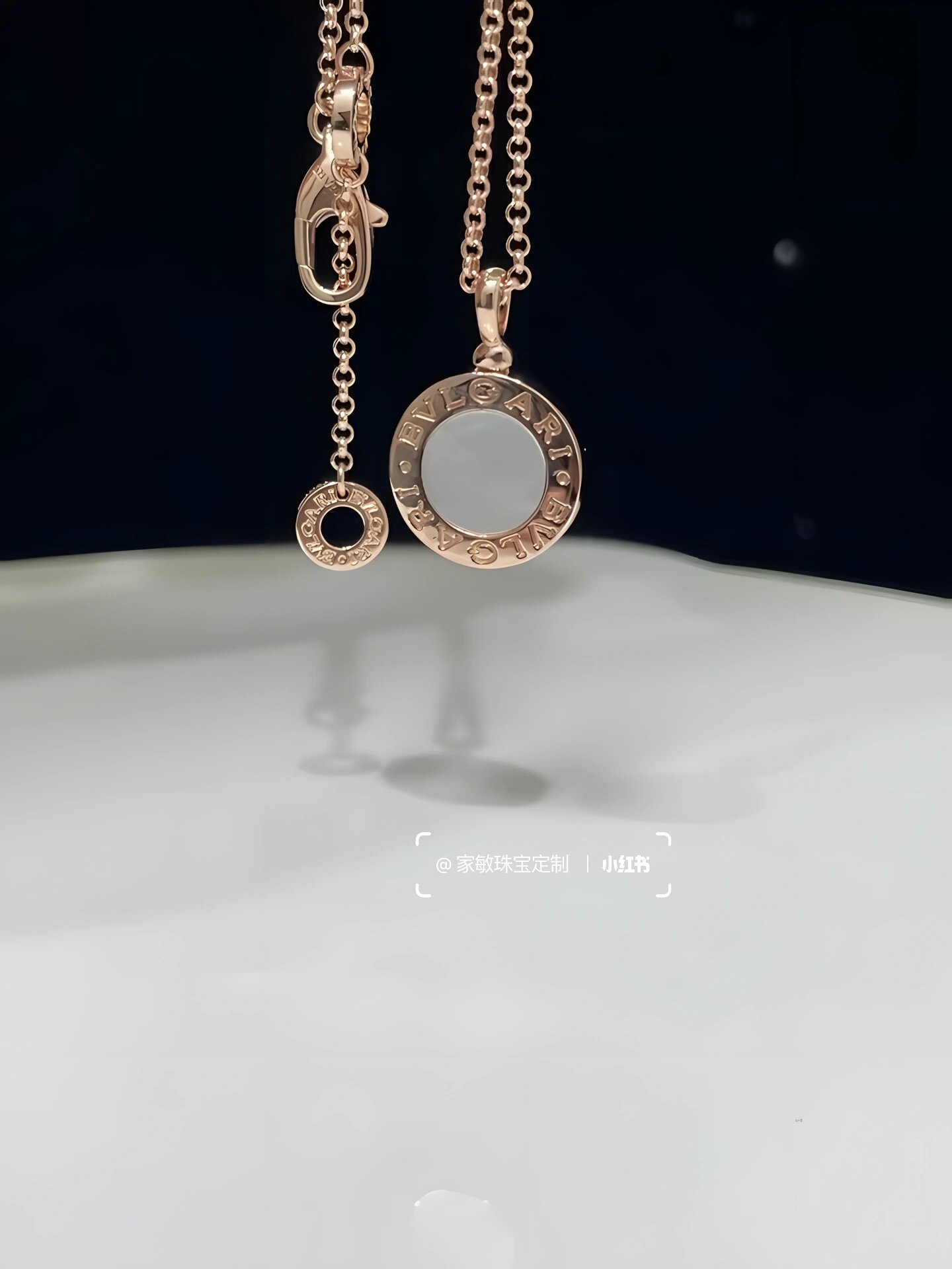 宝格丽黑白双面圆饼项链95 真金真钻,对版定制 材质18k金(au750)