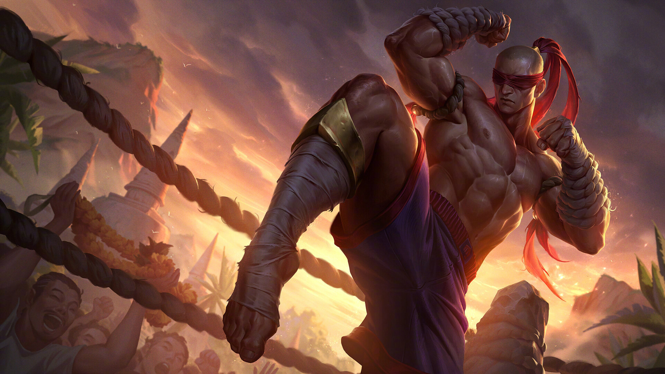 盲僧美术更新#插画师herbie wang分享了至高之拳 李青的绘制过程以及