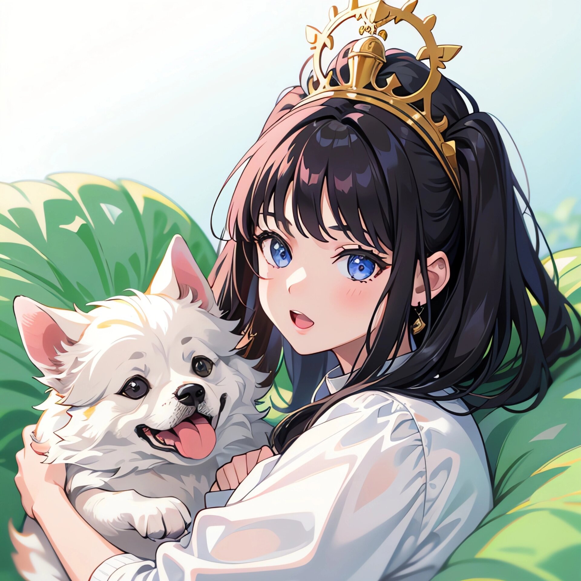 女孩抱狗狗的头像来啦!