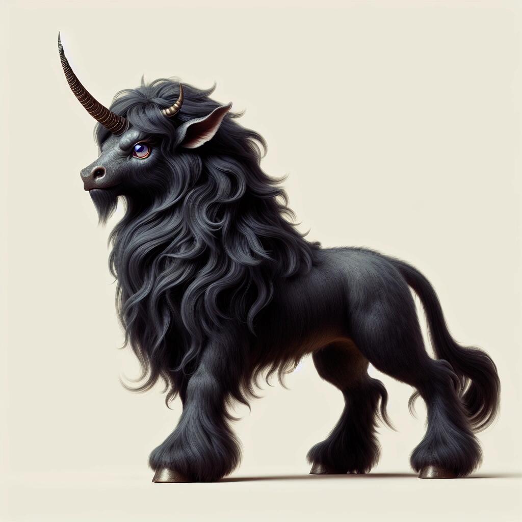 山海经-獬豸:是中国古代神话传说中的上古神兽,体形大者如牛,小者如羊