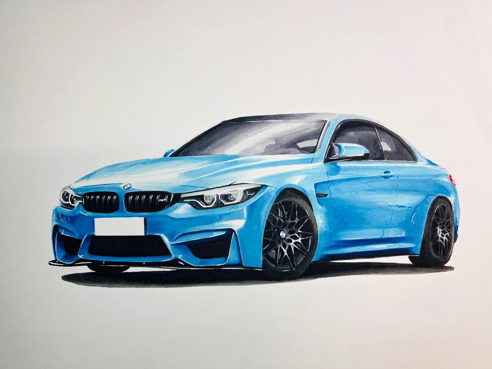 马克笔手绘—宝马m4 一画真的停不下来0909       绘画工具:法