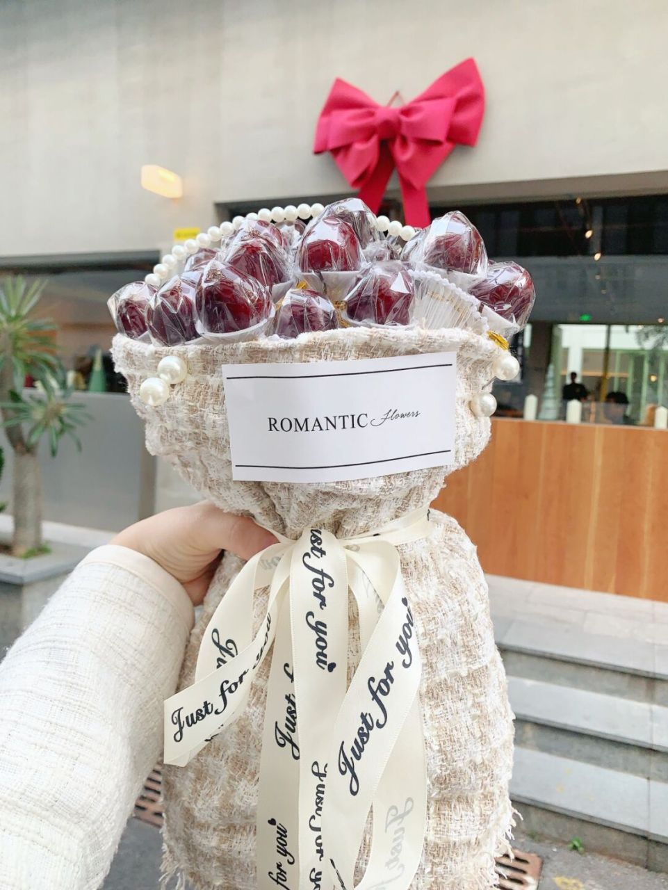 送你一束车厘子花束90优雅小香风93新手教程 98水果花束真的好