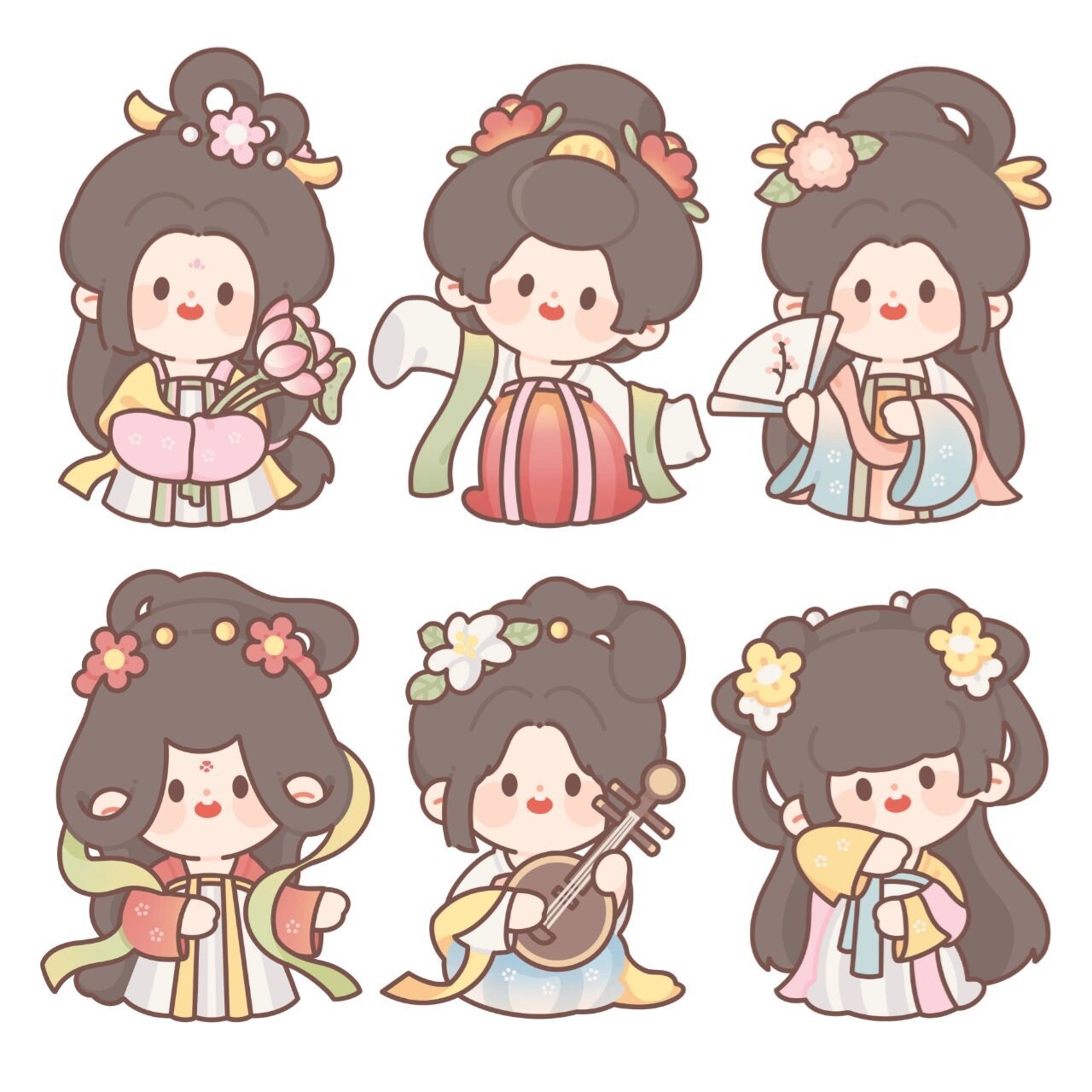 q版人物小合集 古风 放假啦!