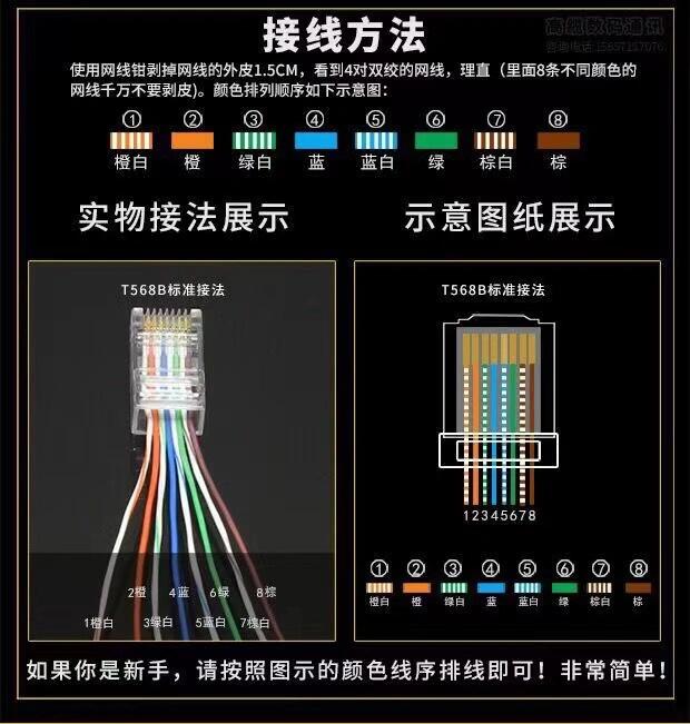 1000m网线水晶头接法图片