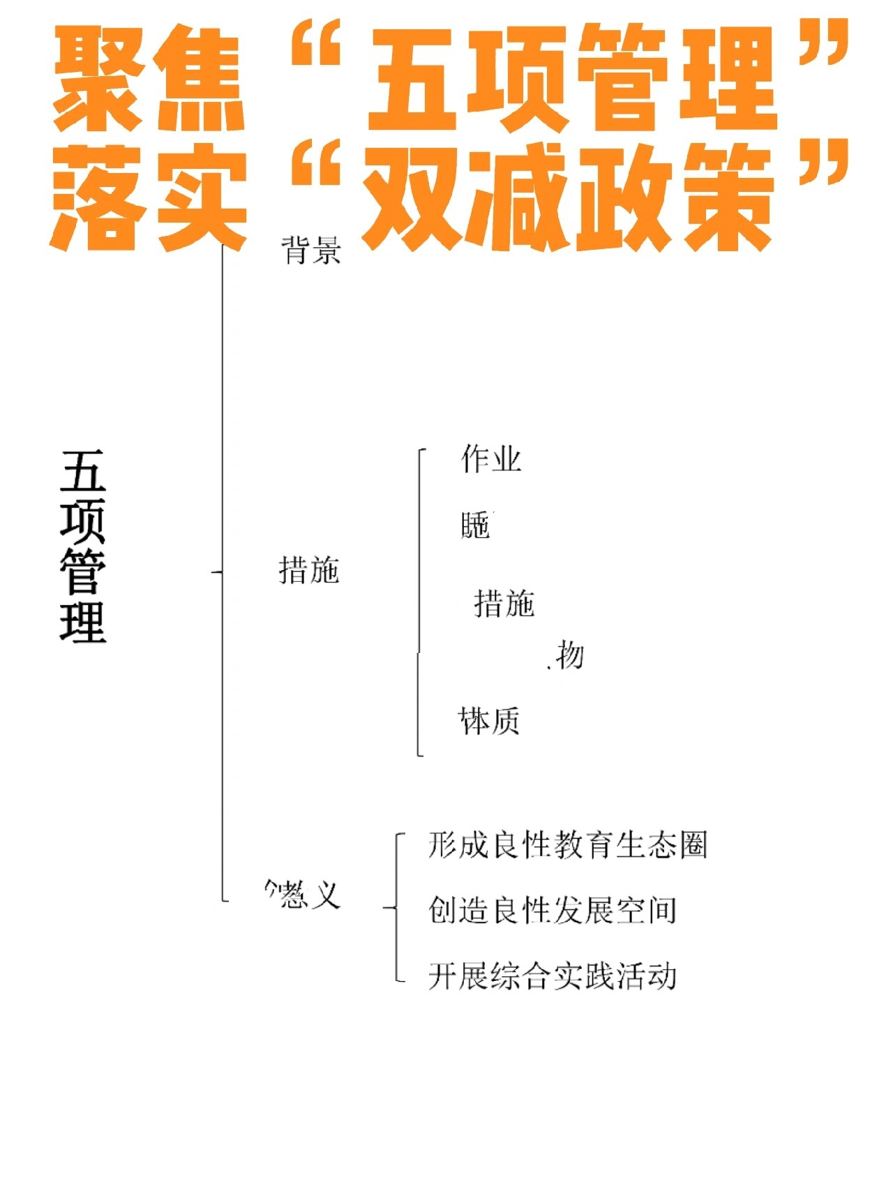 五项管理和双减政策图片