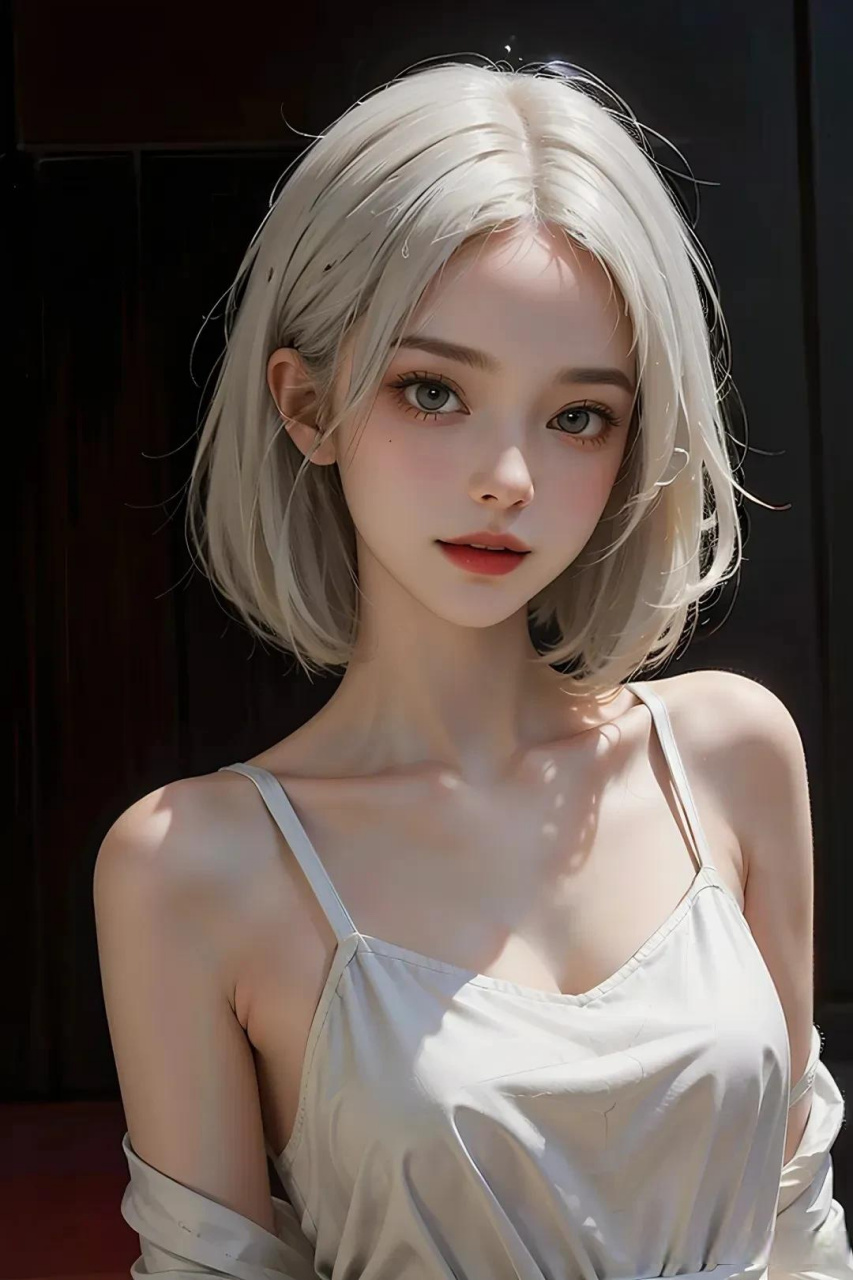 ai银发抹胸少女