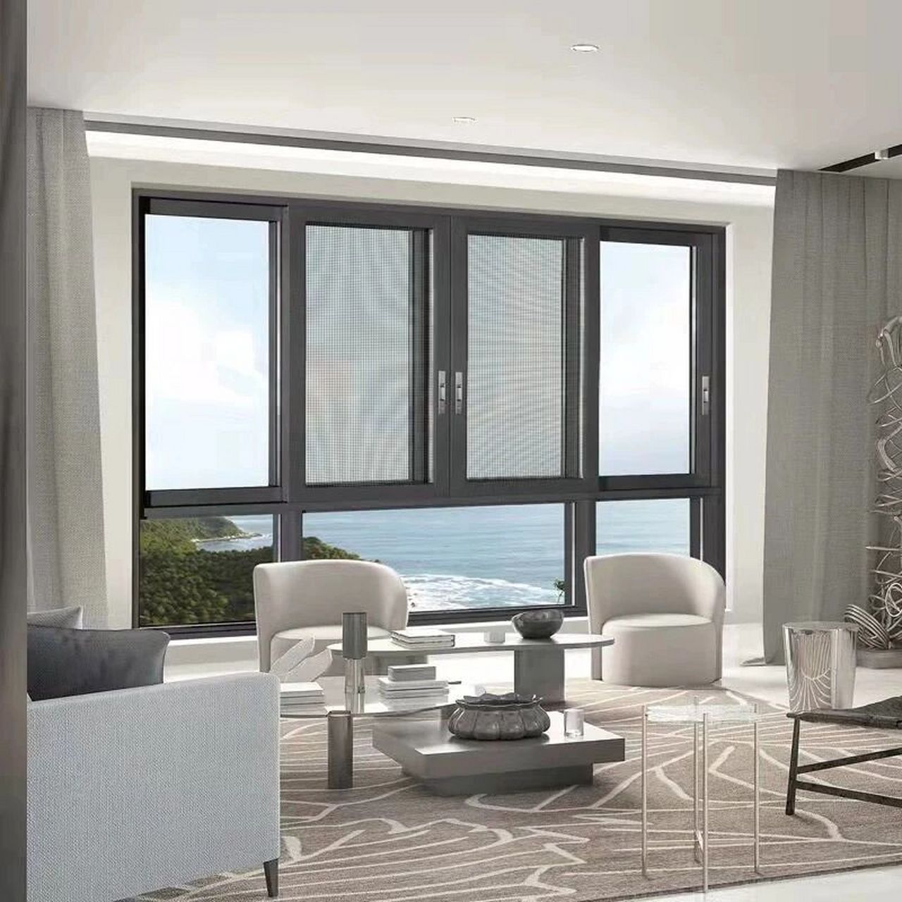 断桥铝三轨带纱推拉窗多少一平合适?