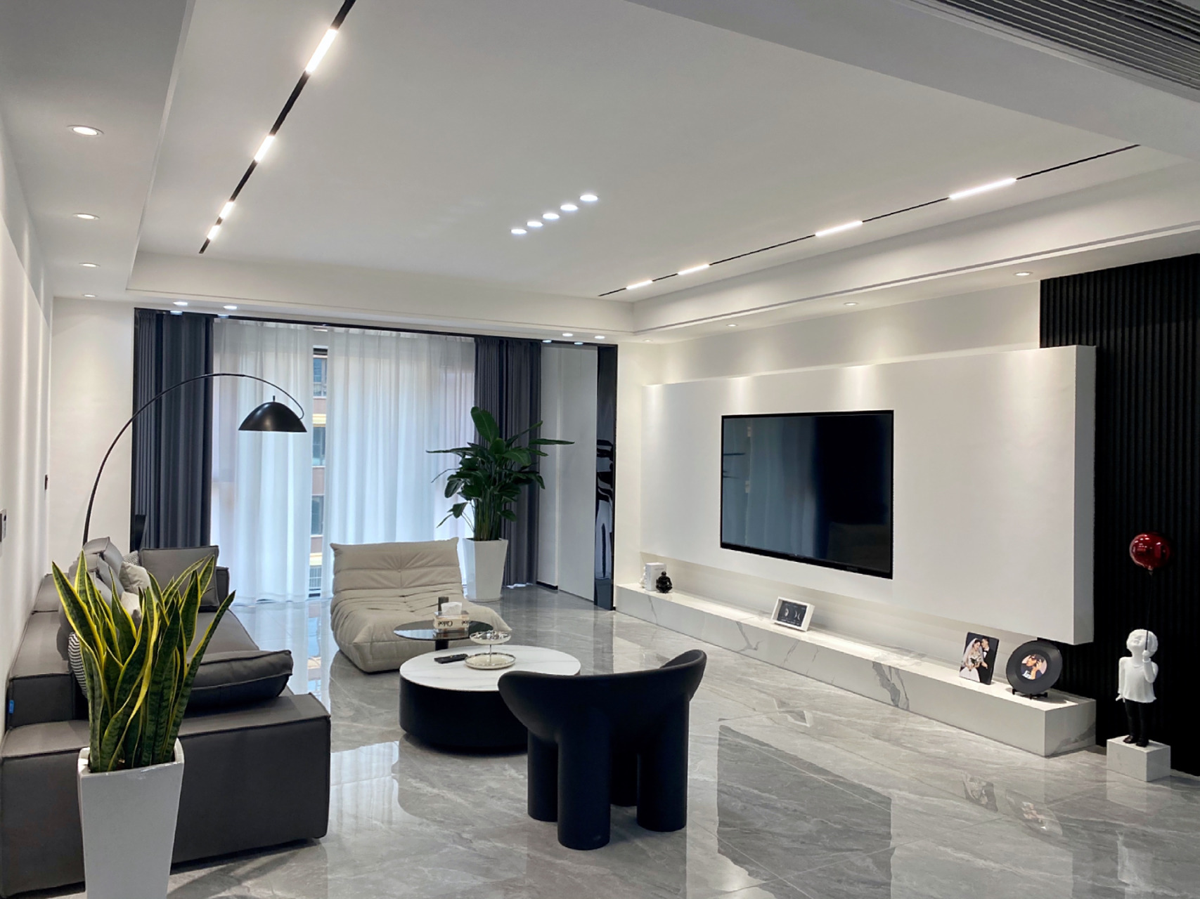 客厅分享|双眼皮吊顶 无主灯设计 附尺寸99 我家原始层高2.