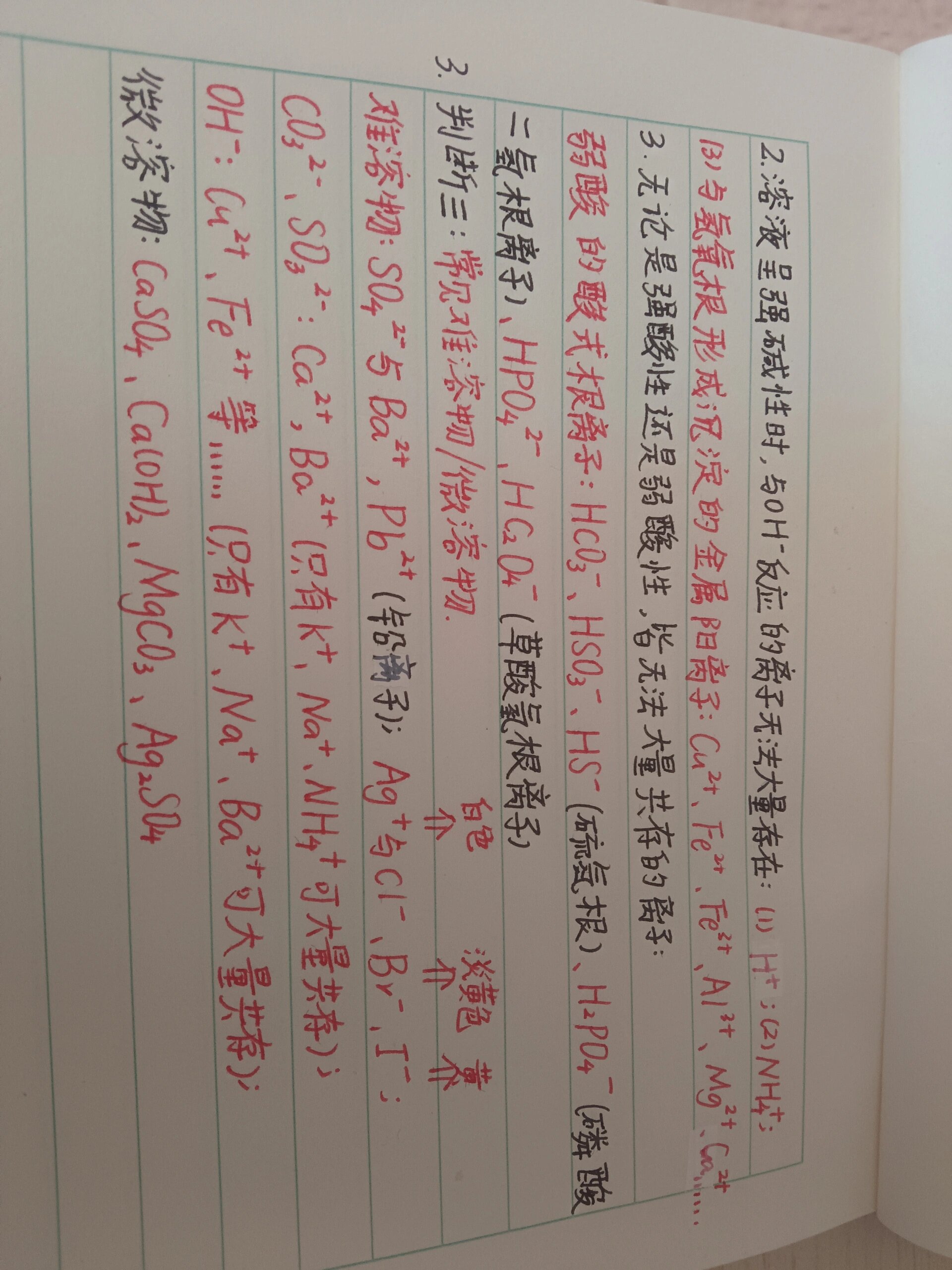 高一化学必修一第二节离子反应笔记 超全笔记:网课 学校老师结合版