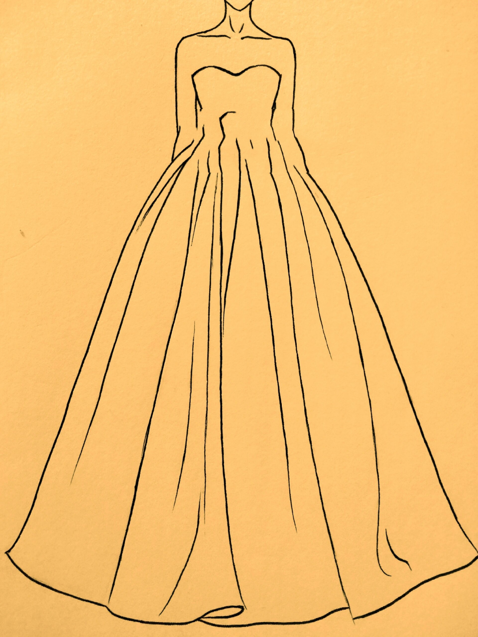 请大数据推给想自学画画的宝们 婚纱礼服简笔画74绘画过程74假期