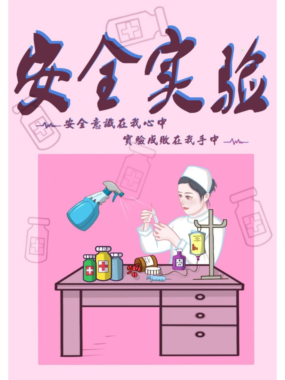 安全试验系列海报 化学,生物,护理实验系列海报
