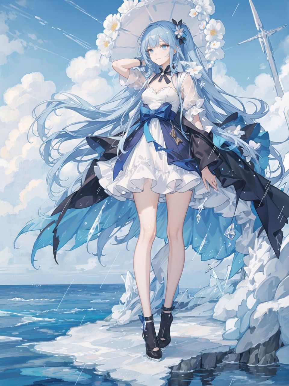 此刻我是蓝色的水冰月|唯美少女壁纸