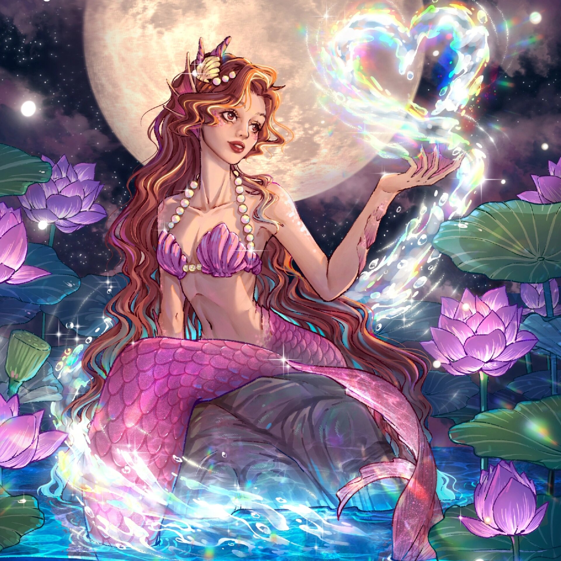 一起来画美人鱼