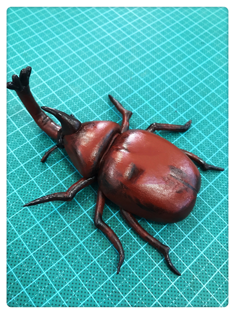 粘土作品 昆虫系列手工作品 原创 天牛 独角仙 七星瓢虫 屎壳郎 粘土