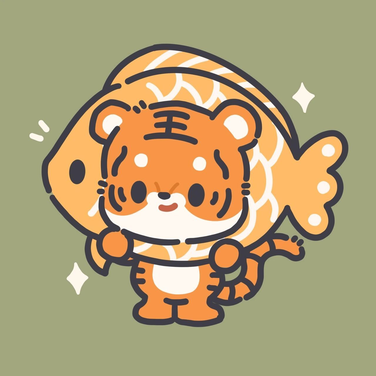 小老虎头像第二弹91|原创 过完年了,换一个绿色护眼版的小老虎开始