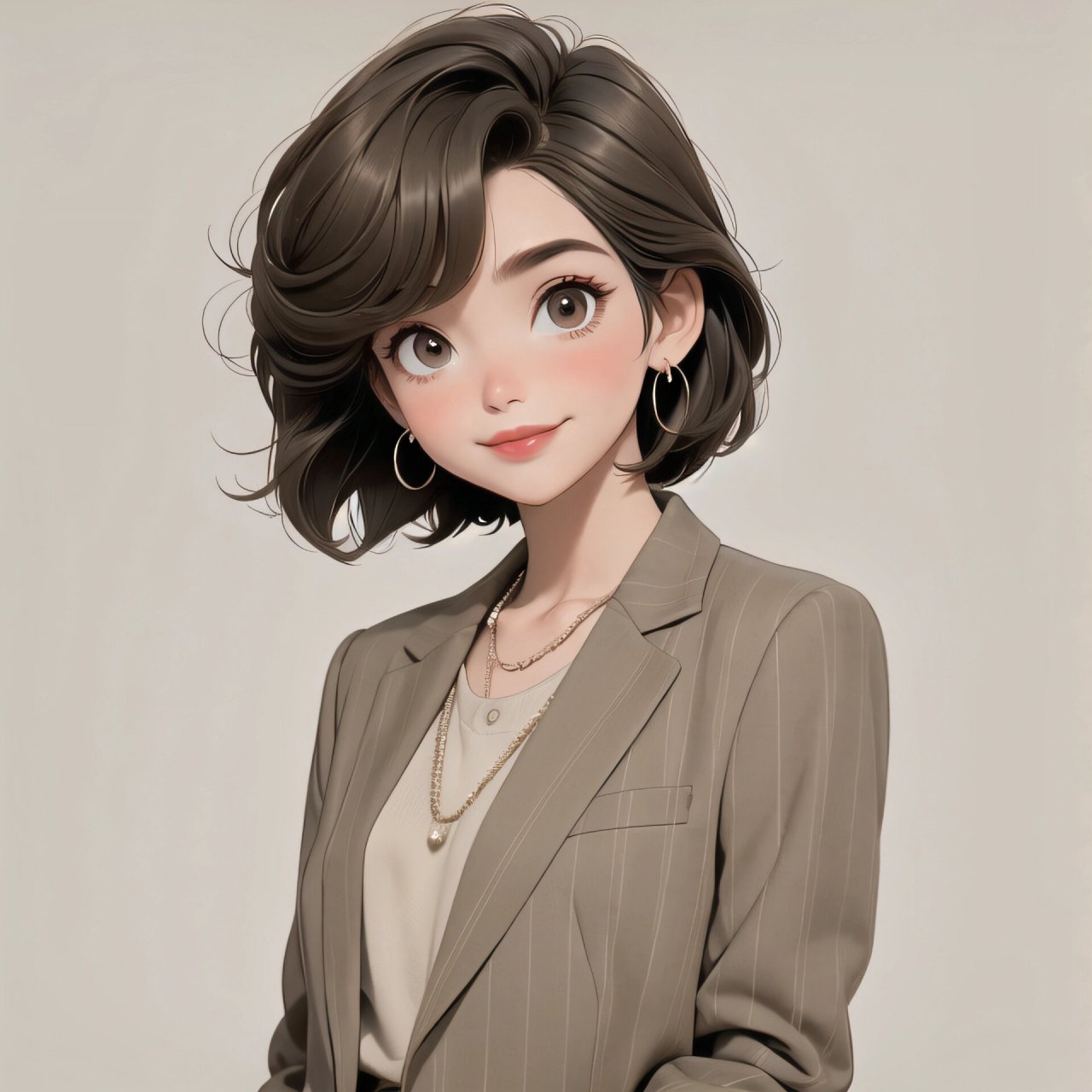 7815复古女生头像之酷飒的短发女生