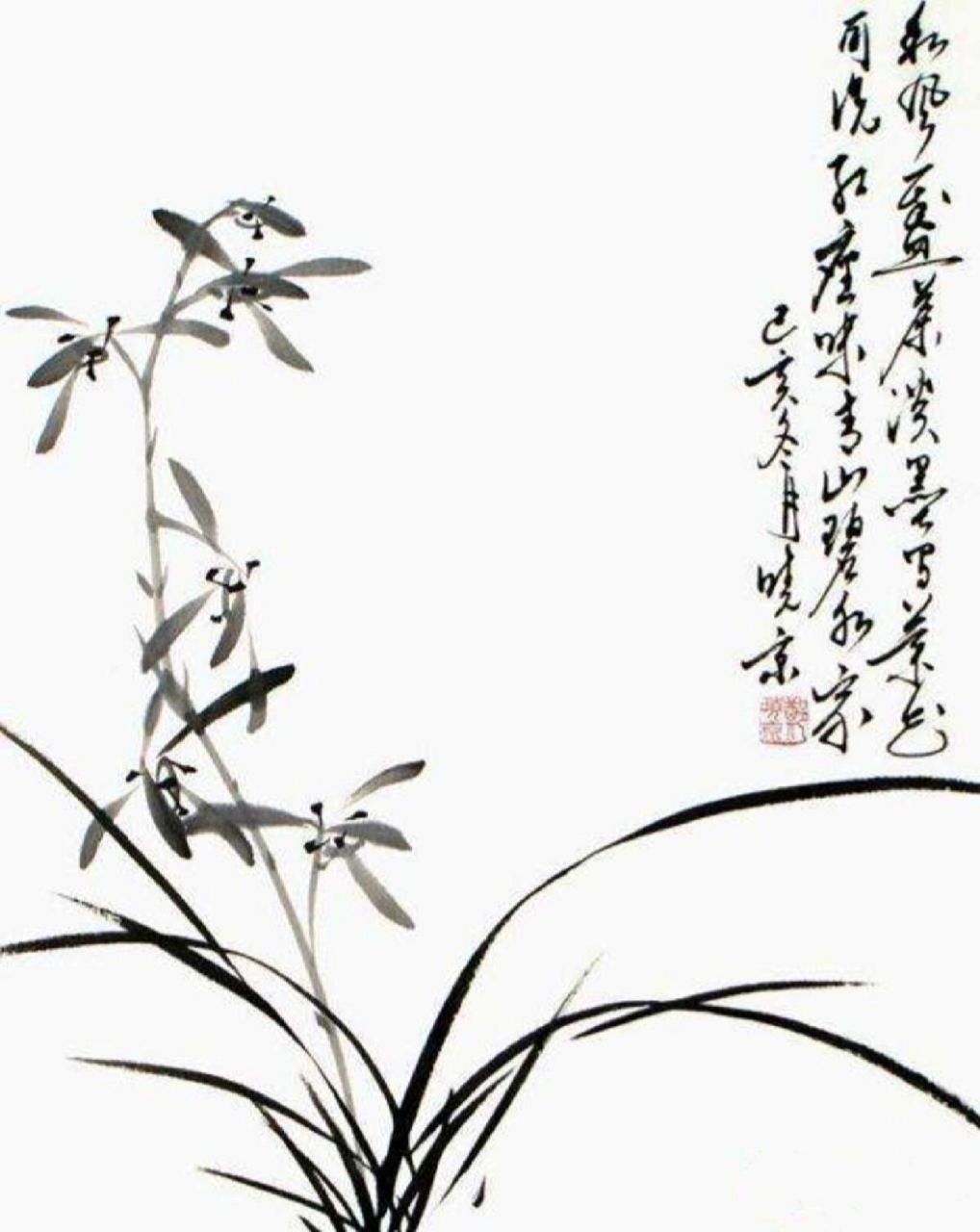 国画家郑晓京写意兰花作品(一)