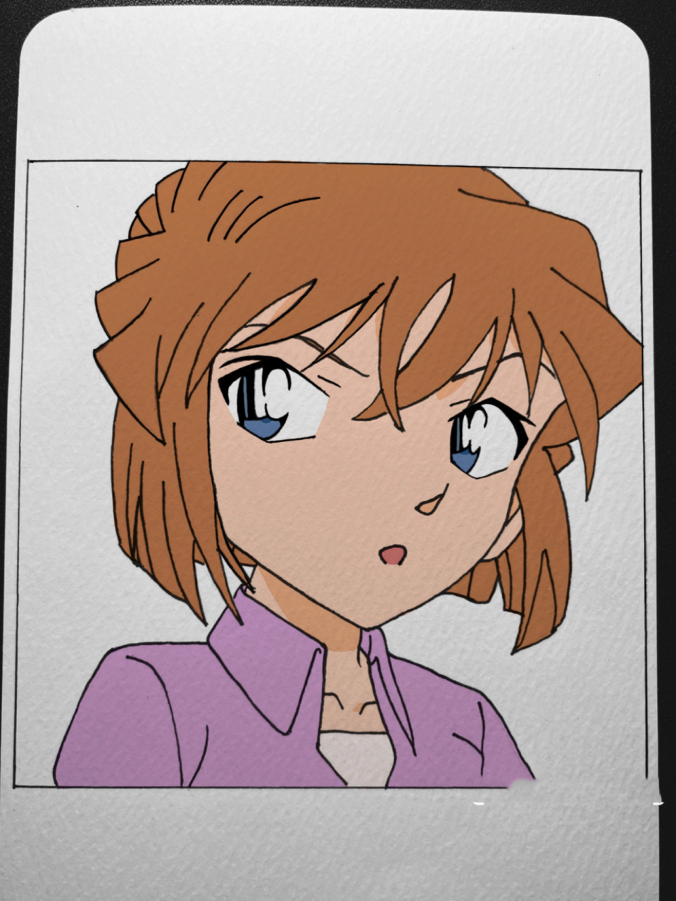 手绘|灰原哀7815 「附线稿」 "深海里的鲨鱼 看到海面上 阳光下