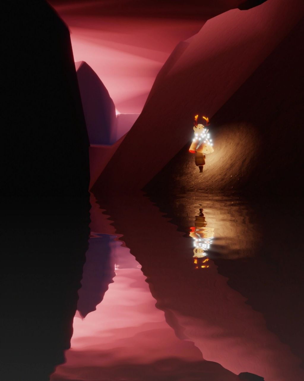 光遇景点12-玫瑰山谷 地点:霞谷—滑行赛道——在第一块白山体和墙的