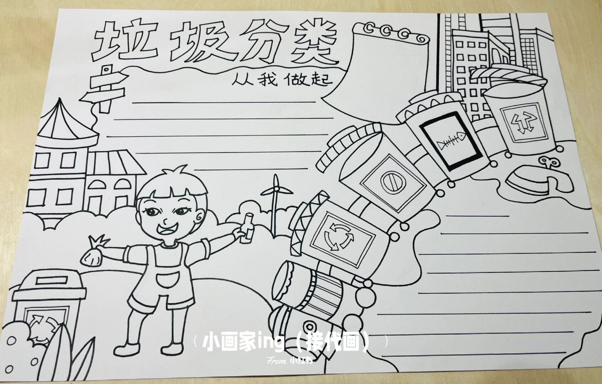 垃圾分类手抄报 垃圾分类小报 本市生活垃圾分为以下四类: (一)可回收