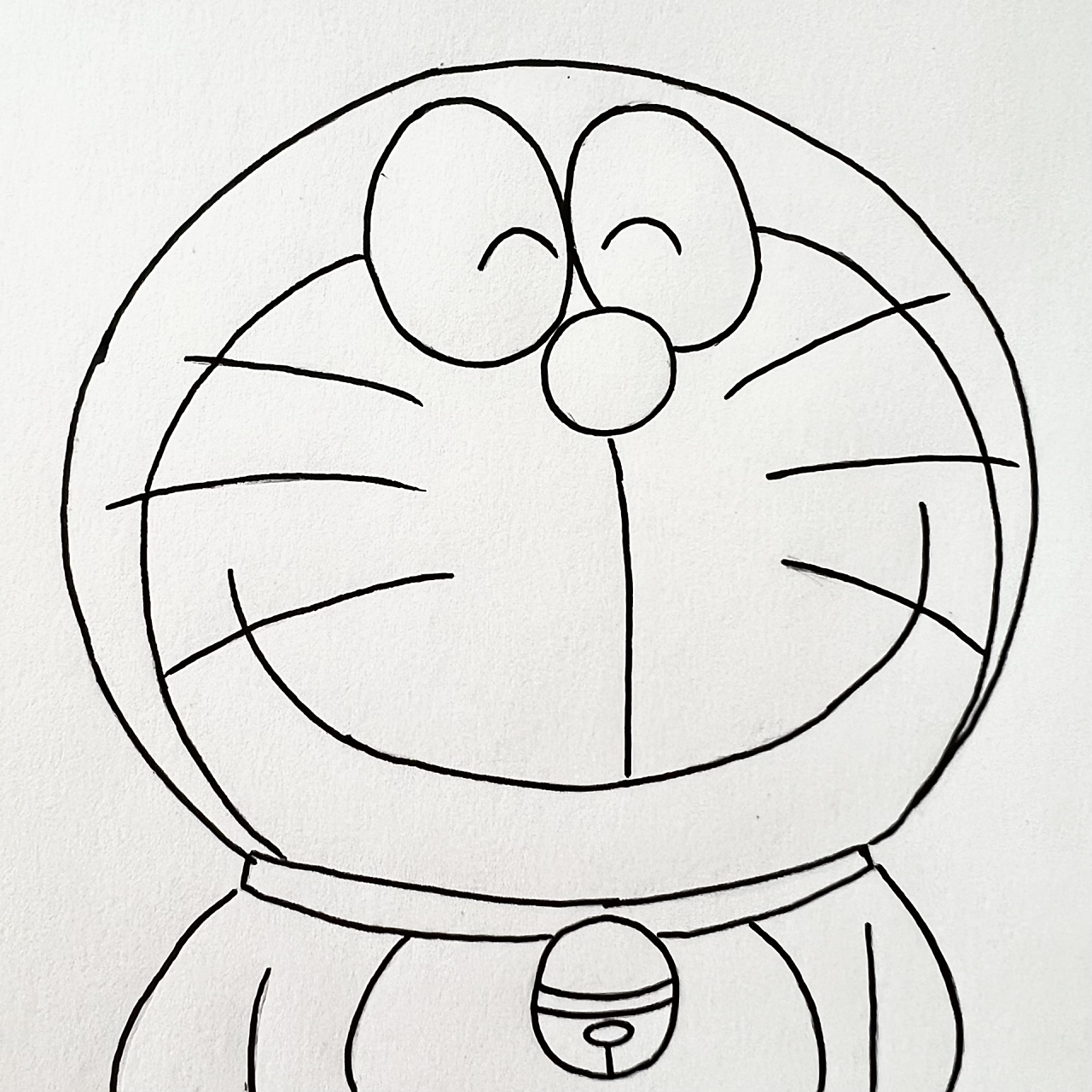 简笔画||开心的哆啦a梦99(附过程图) 色号在最后一张