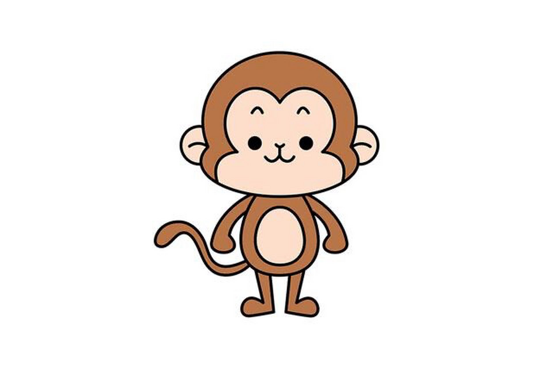 胖猴子简笔画可爱图片