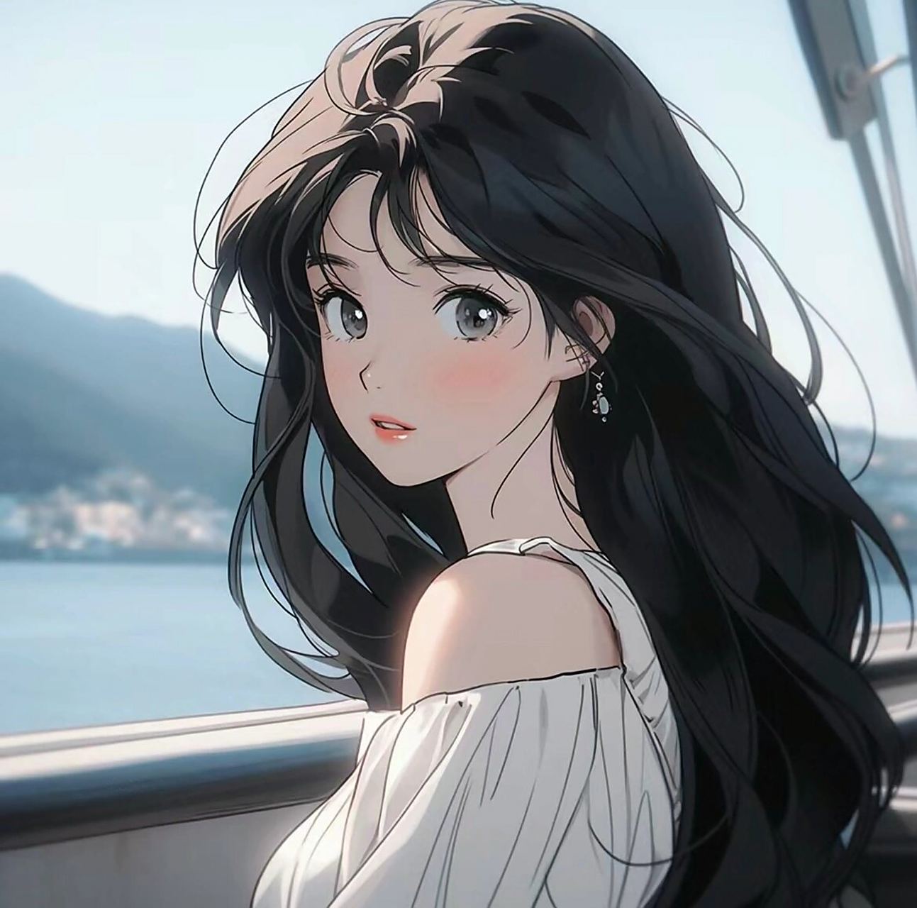 辞旧迎新,2024年淡雅气质「复古旧漫」头像 长发飘飘,眼眸深邃,气质拉