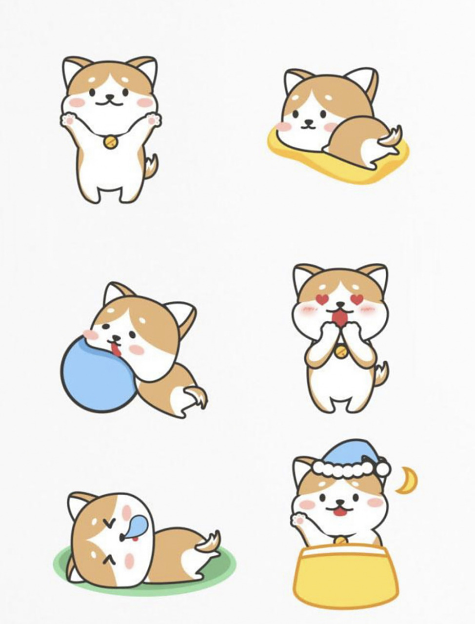 柯基简笔画素材大全 #画个简笔画