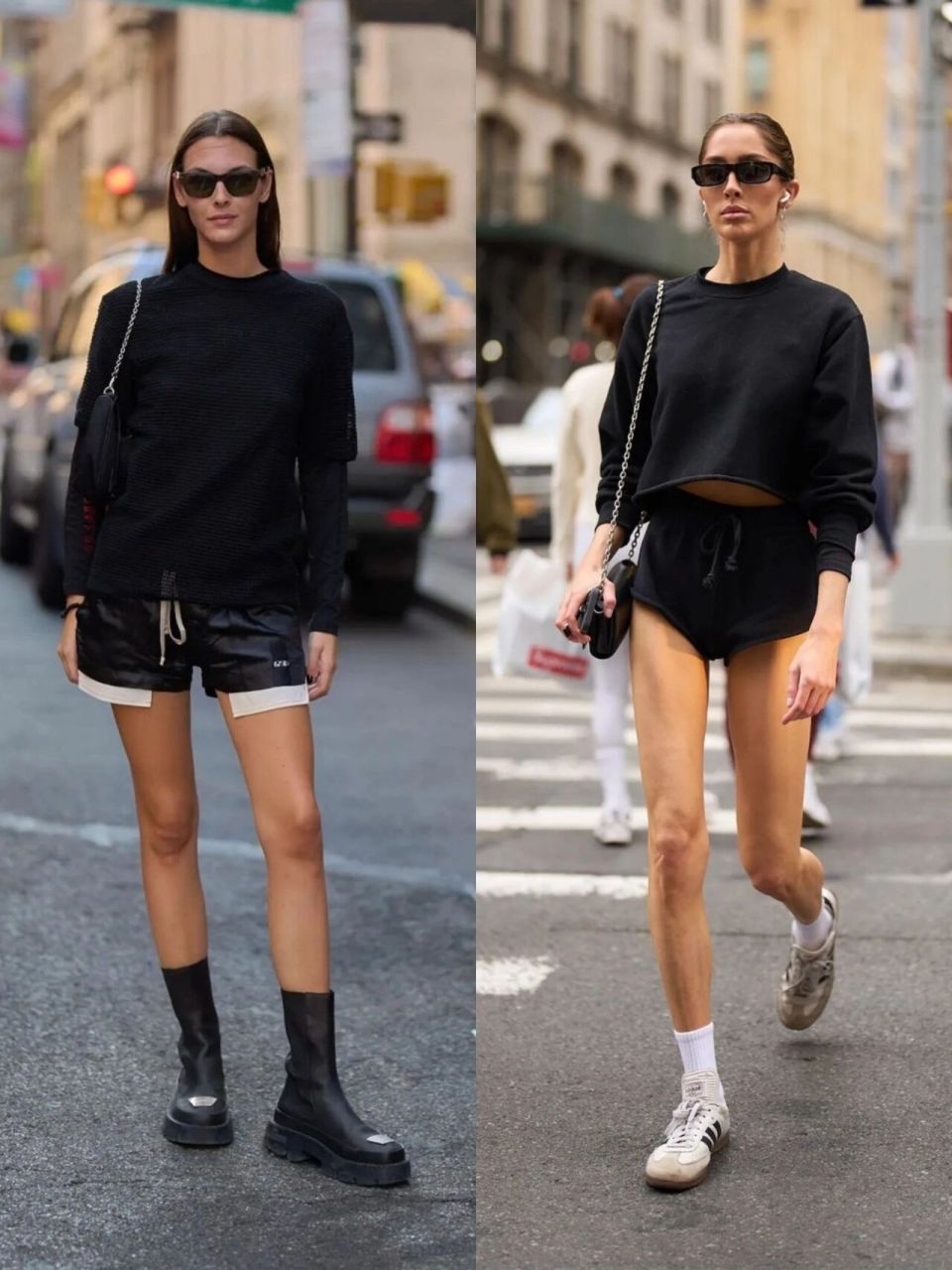 美国纽约街拍,性感又健康的美式辣妹穿搭 纽约街头下班后的超模们