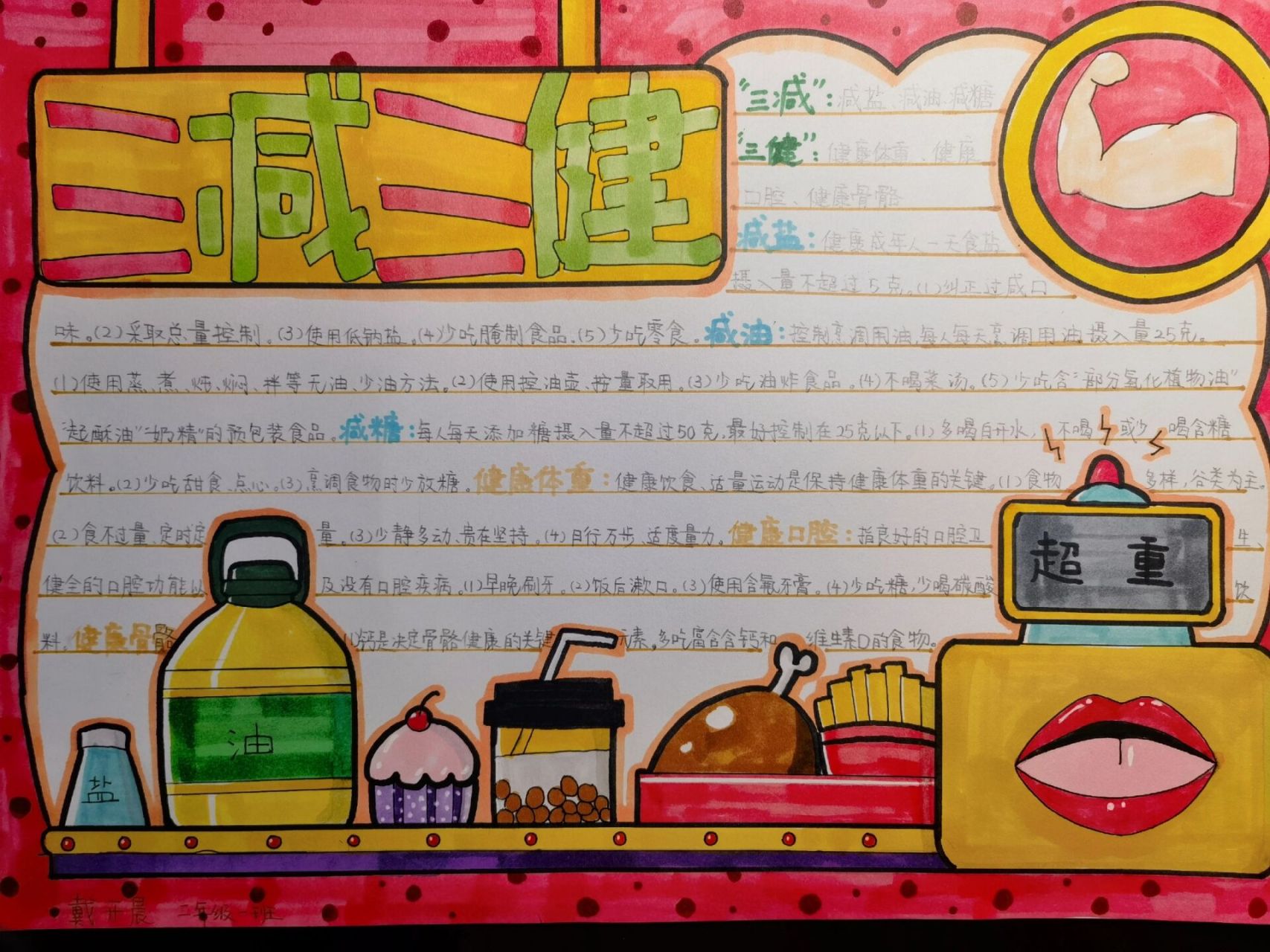 三减三健手抄报