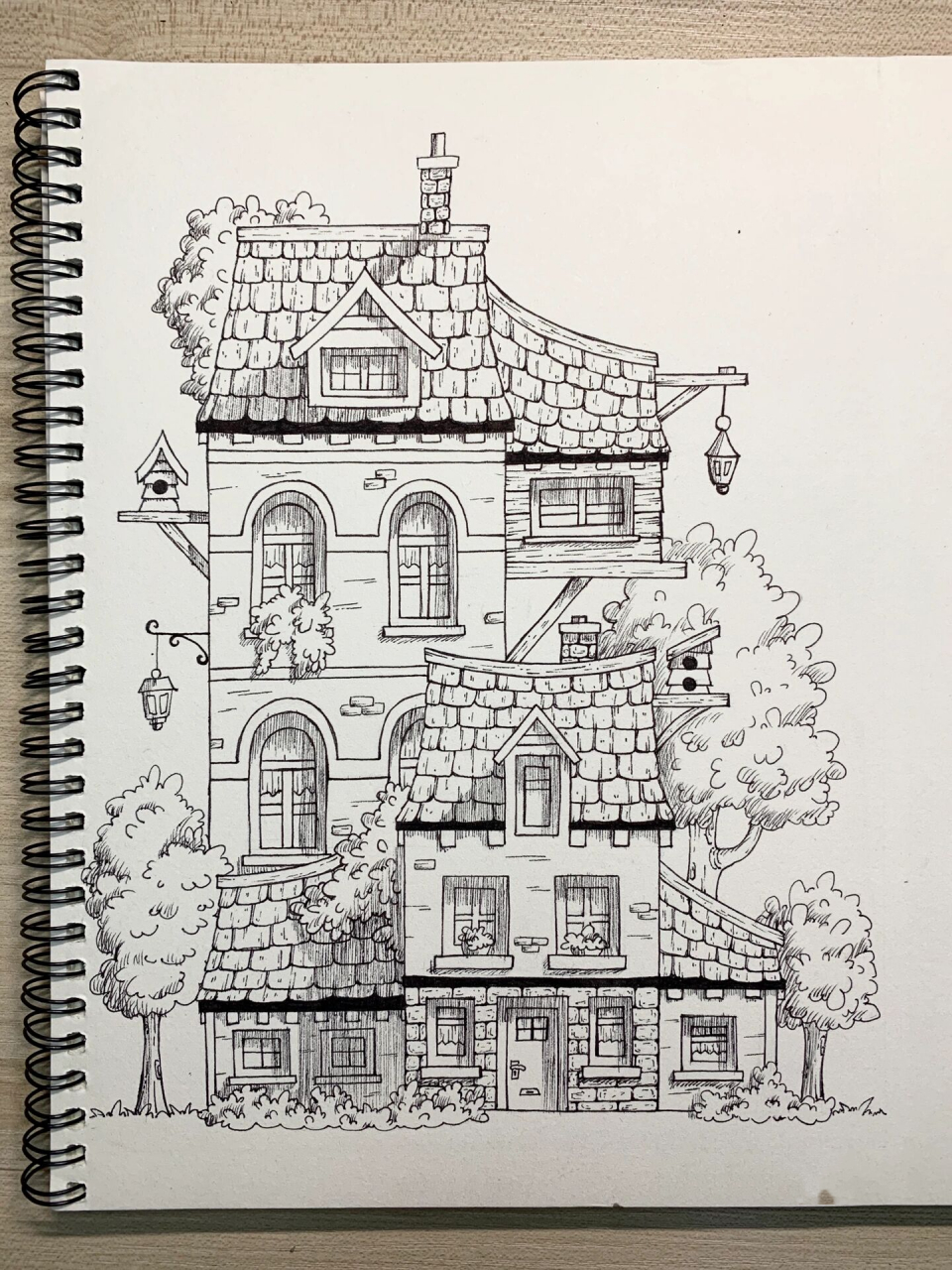 建筑|线描小房子01 小房子系列又回来啦! 参考的插画放到最后一张啦!