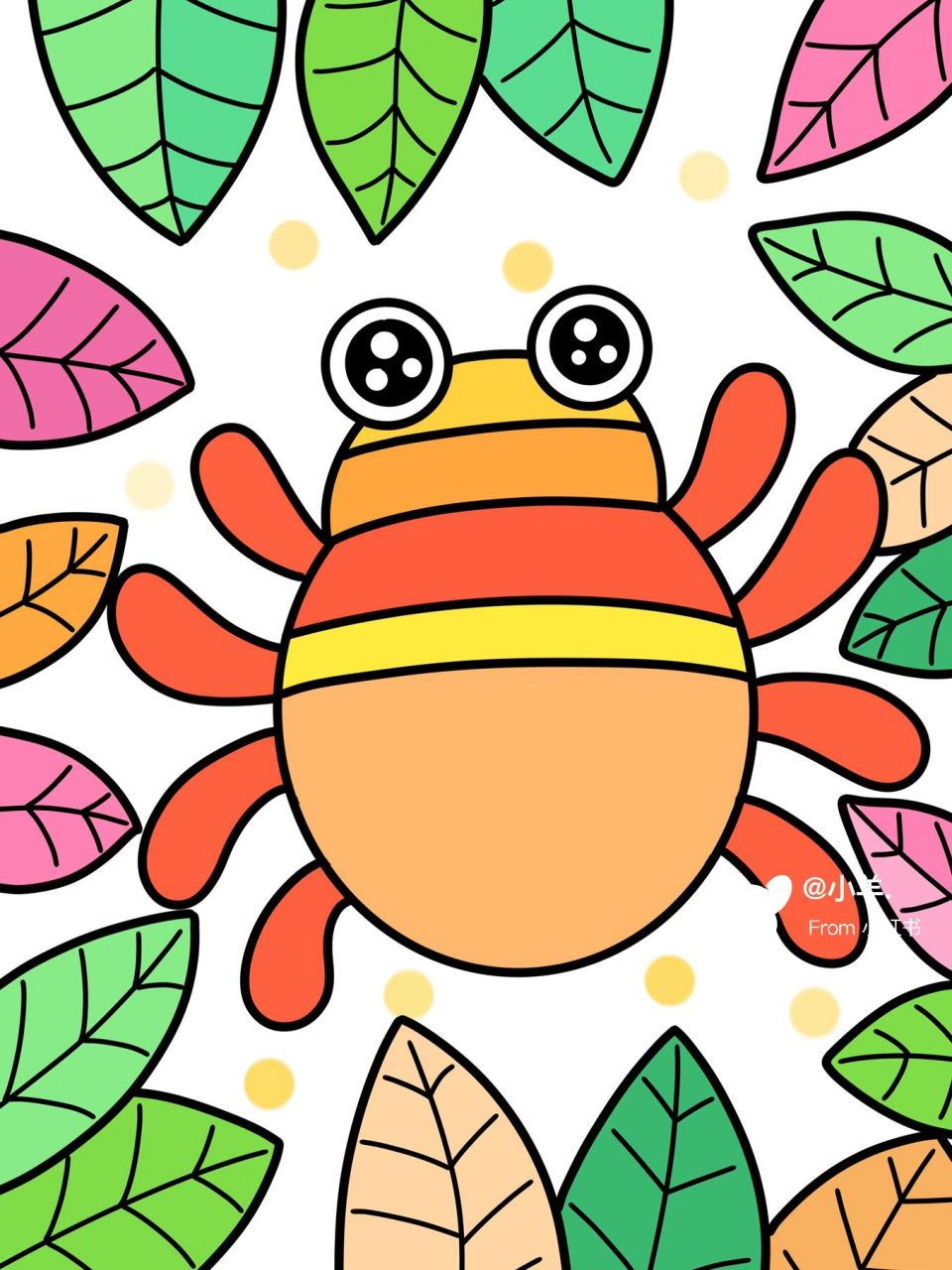 可爱的小蜘蛛9915儿童创意画 简单 9615线稿 #简笔画教程