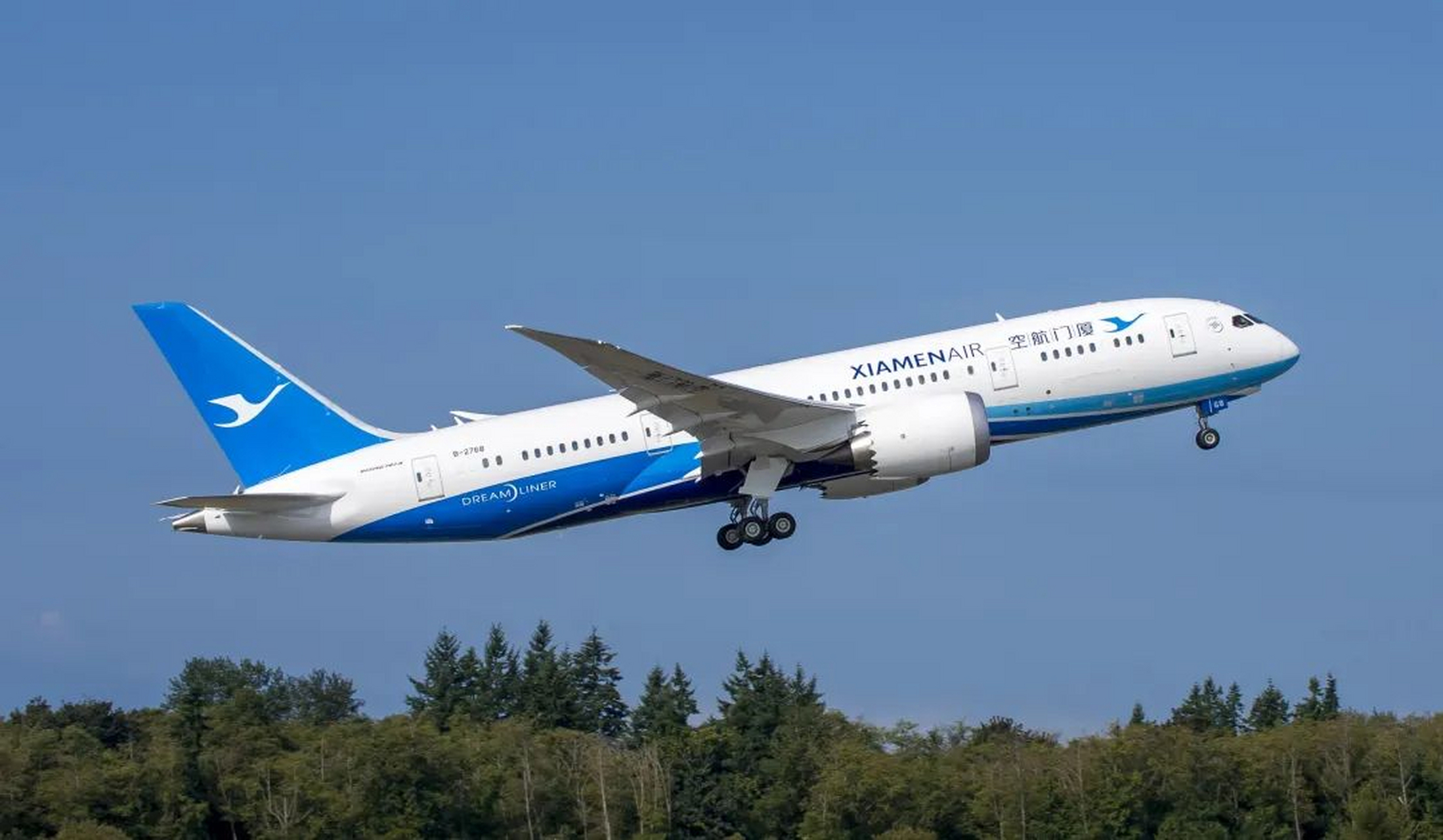 厦门高崎国际机场,厦门航空的飞机每天从这里腾跃而起,机尾处的"白鹭"