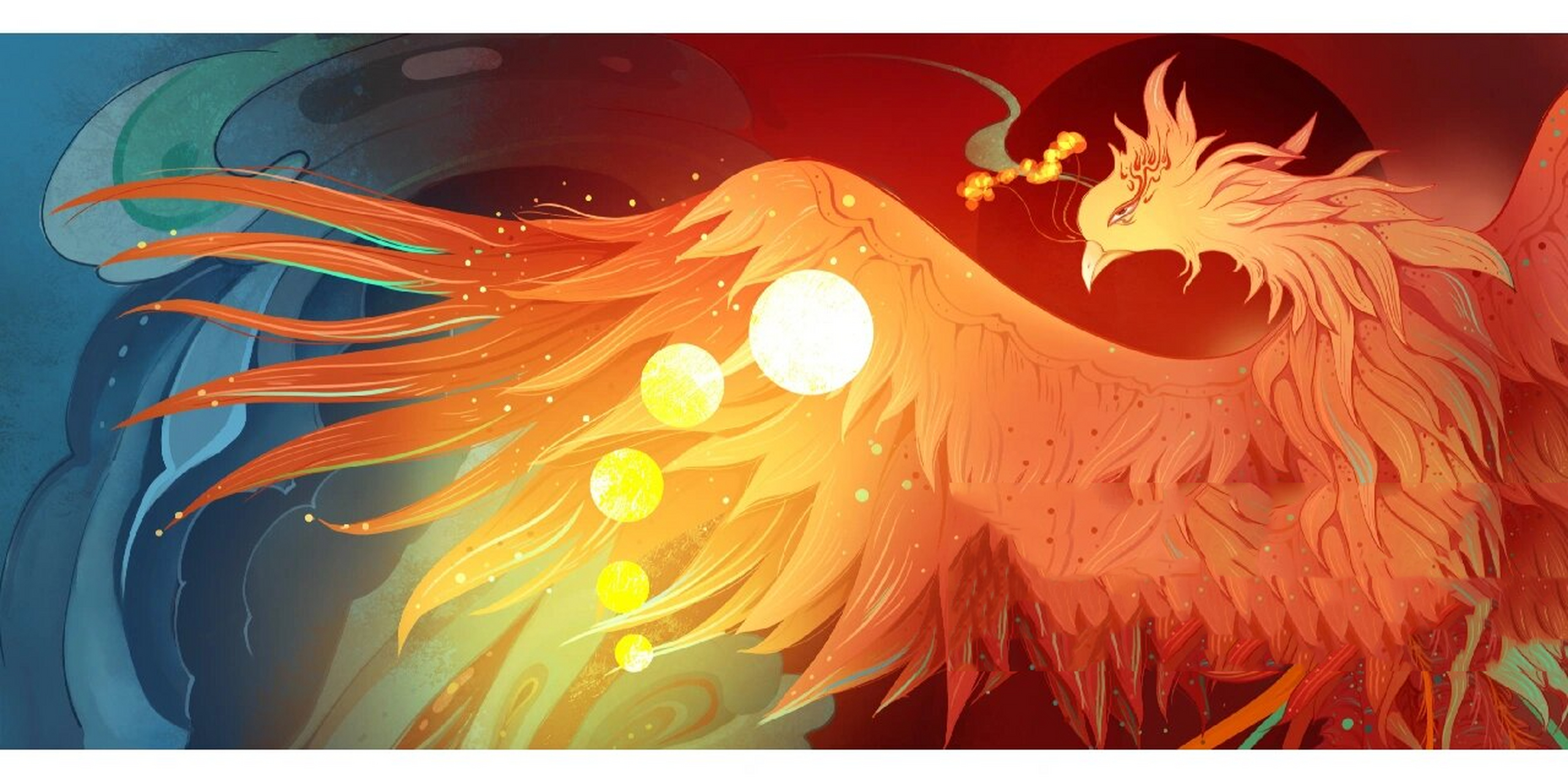 古风插画凤凰系列 我的第三张凤凰,卖断,授权,合作,nft都可以,喜欢的