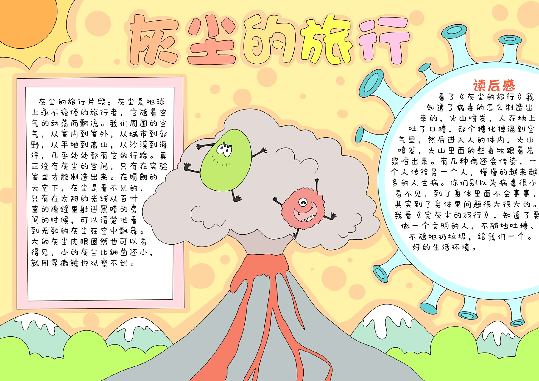 灰尘的旅行手抄报