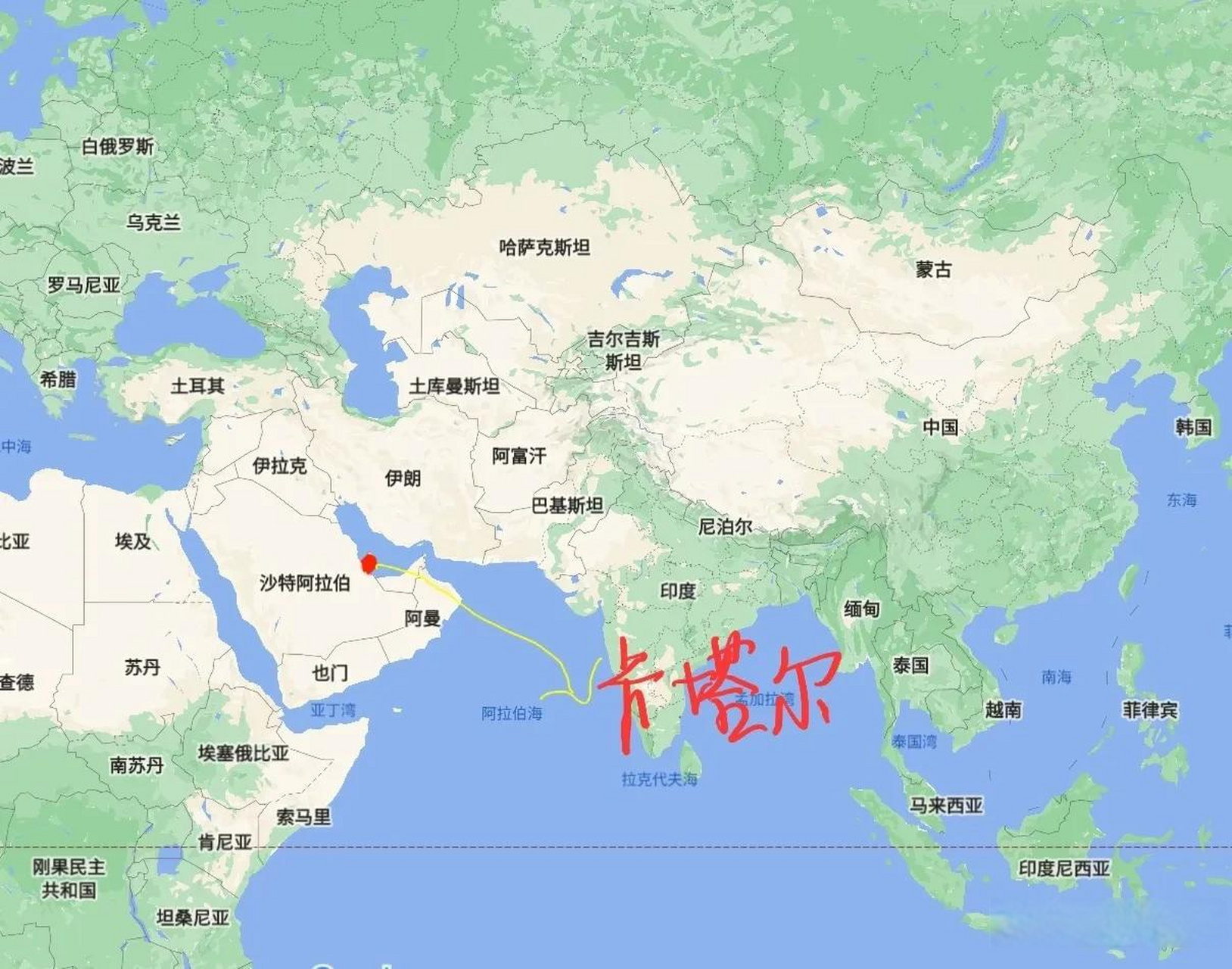 卡塔尔领土面积有多大?在地图上都很难找到!