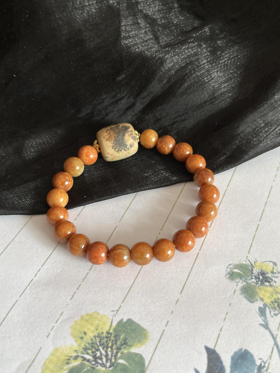 高货·河磨玉火燎皮细油皮手串 8mm  可以盘玩玉化 养成系串串 这个料