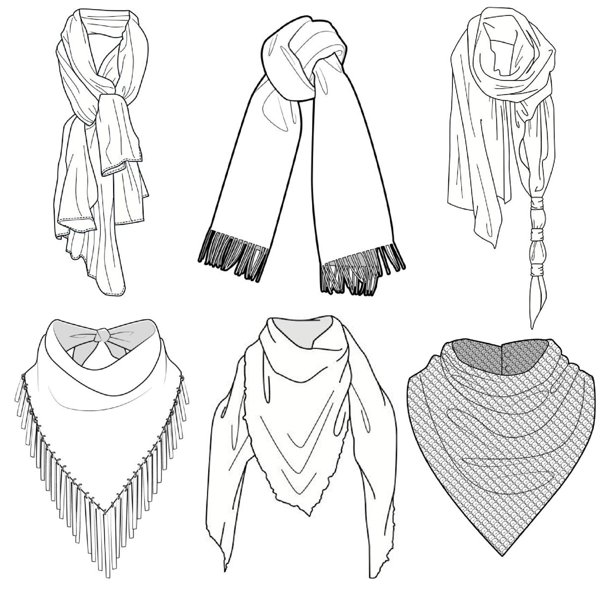 服装设计细节干货 围巾披肩款式37156641566